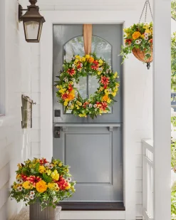 Hot Outdoor Sunrise Dahlia Foliage Garlands|Swags & Hanging Baskets