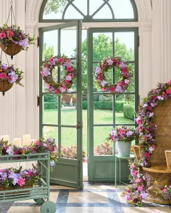 Hot Outdoor Vibrant Summer Bloom Foliage Wreaths|Garlands