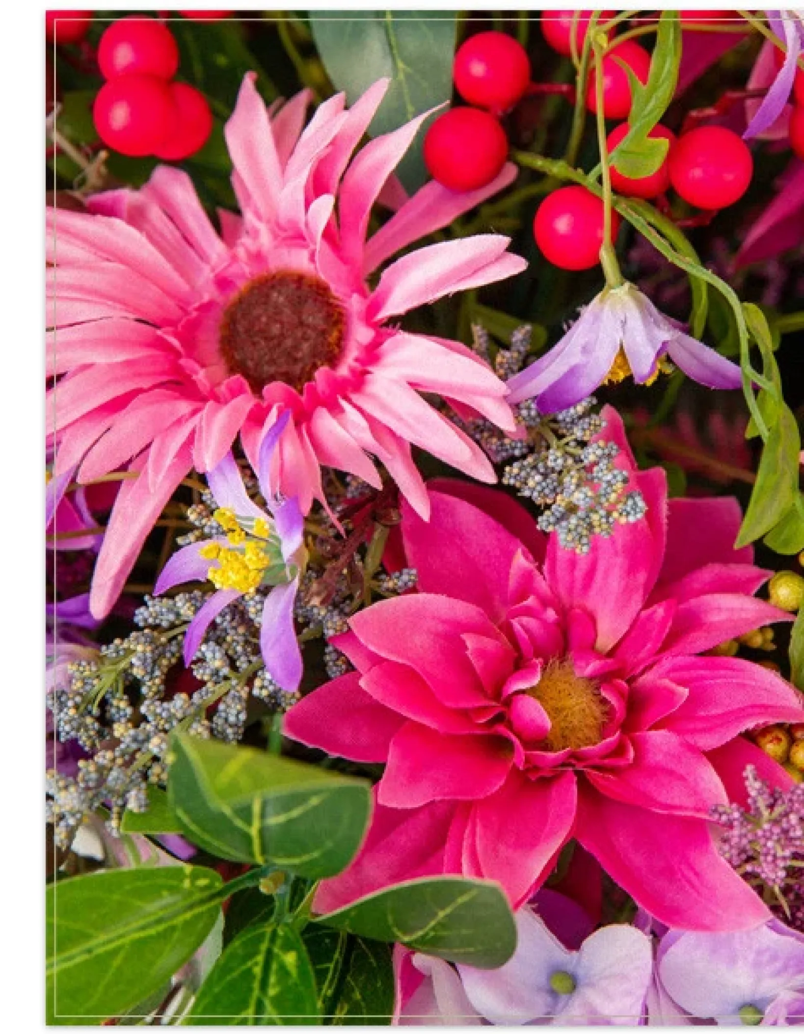 Hot Outdoor Vibrant Summer Bloom Foliage Wreaths|Garlands
