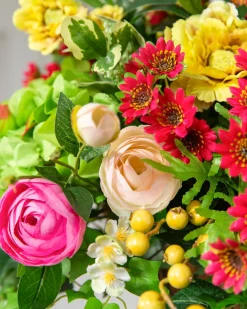 Clearance Outdoor Vivid Blooms Foliage Wreaths|Swags & Hanging Baskets