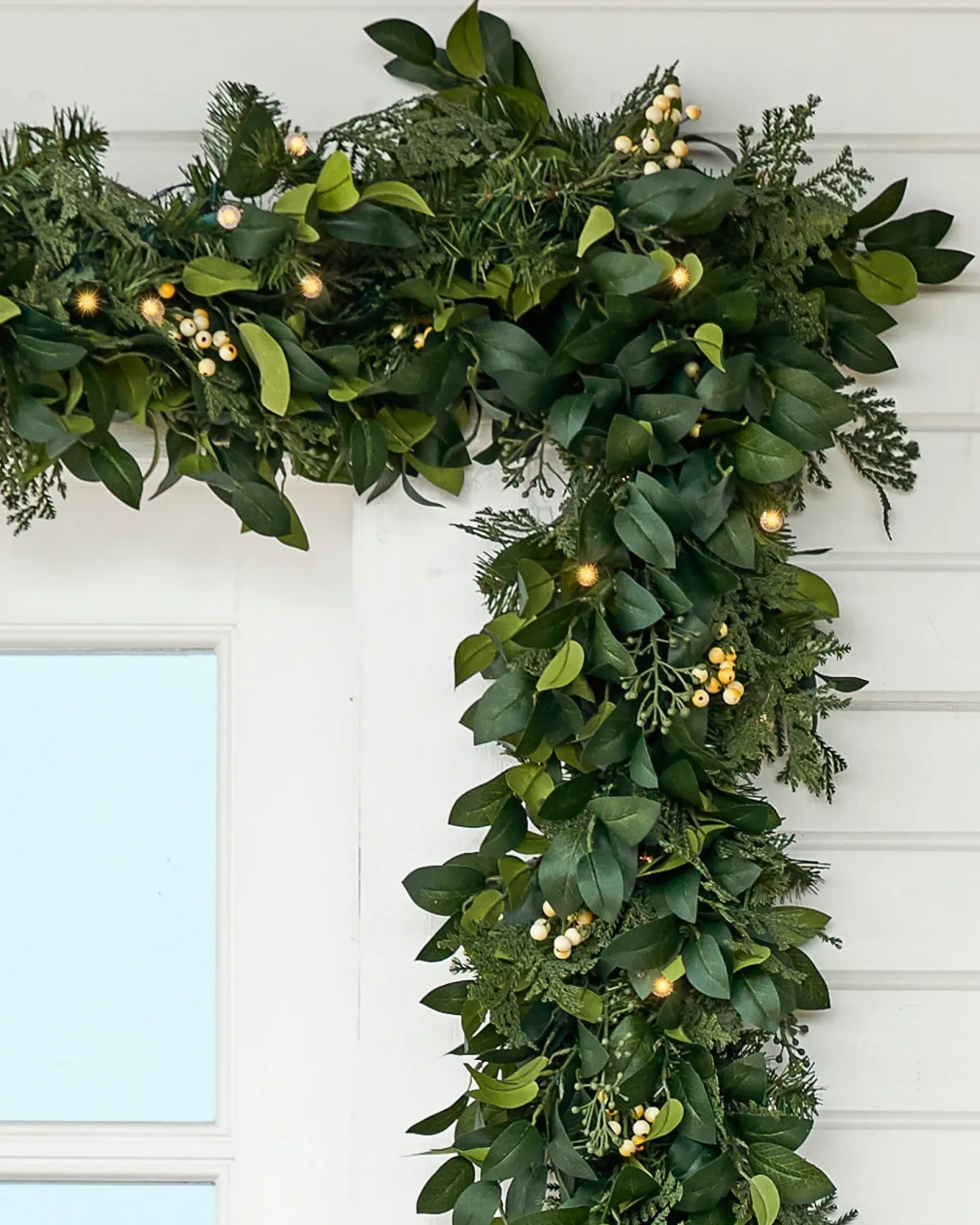 Outdoor White Berry Cypress Foliage 18 - 24 Inch|Pre-Lit