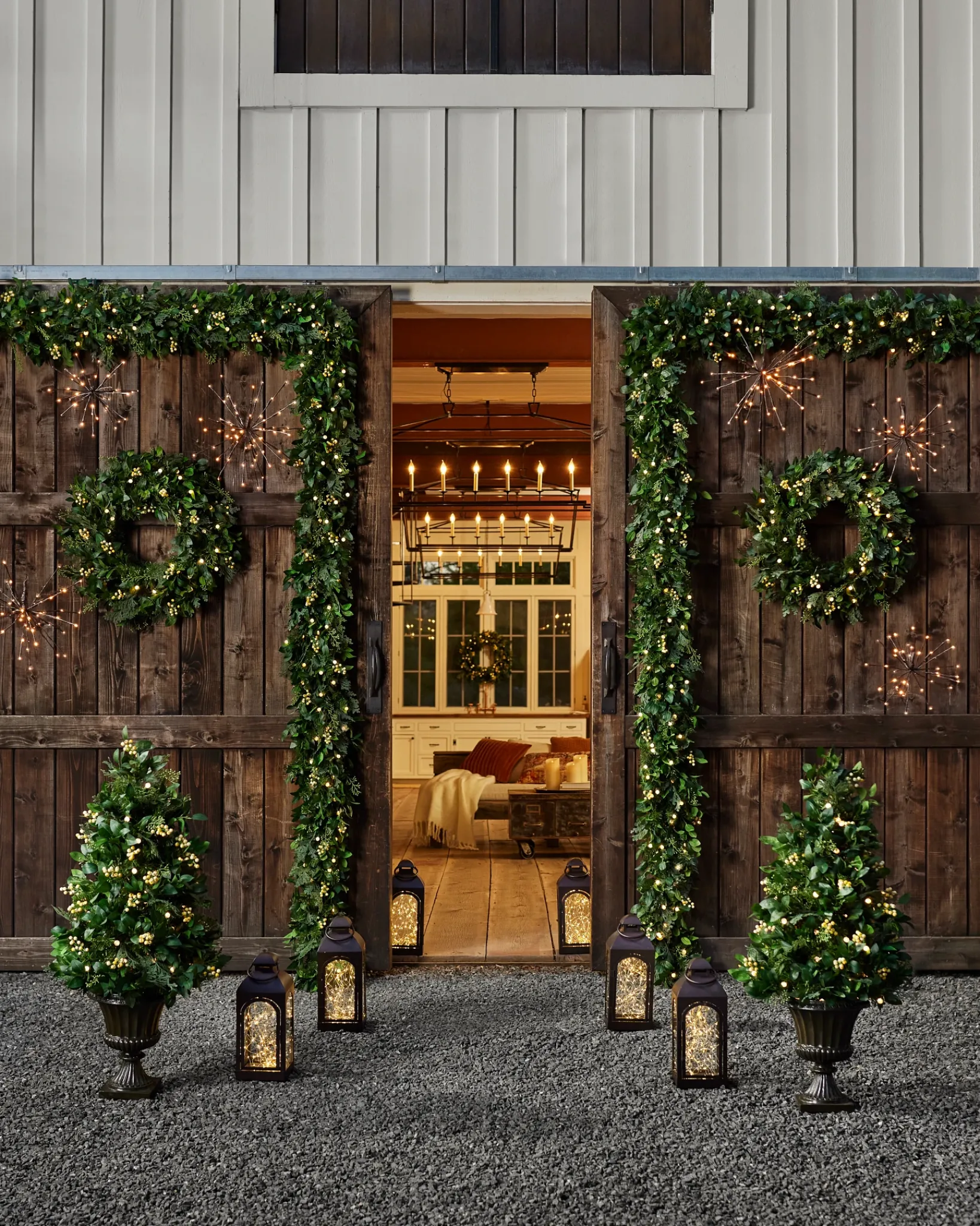 Outdoor White Berry Cypress Foliage 18 - 24 Inch|Pre-Lit