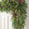 New Outdoor Winter Evergreen Foliage 18 - 24 Inch|Pre-Lit