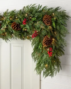 New Outdoor Winter Evergreen Foliage 18 - 24 Inch|Pre-Lit