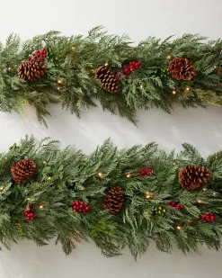 New Outdoor Winter Evergreen Foliage 18 - 24 Inch|Pre-Lit