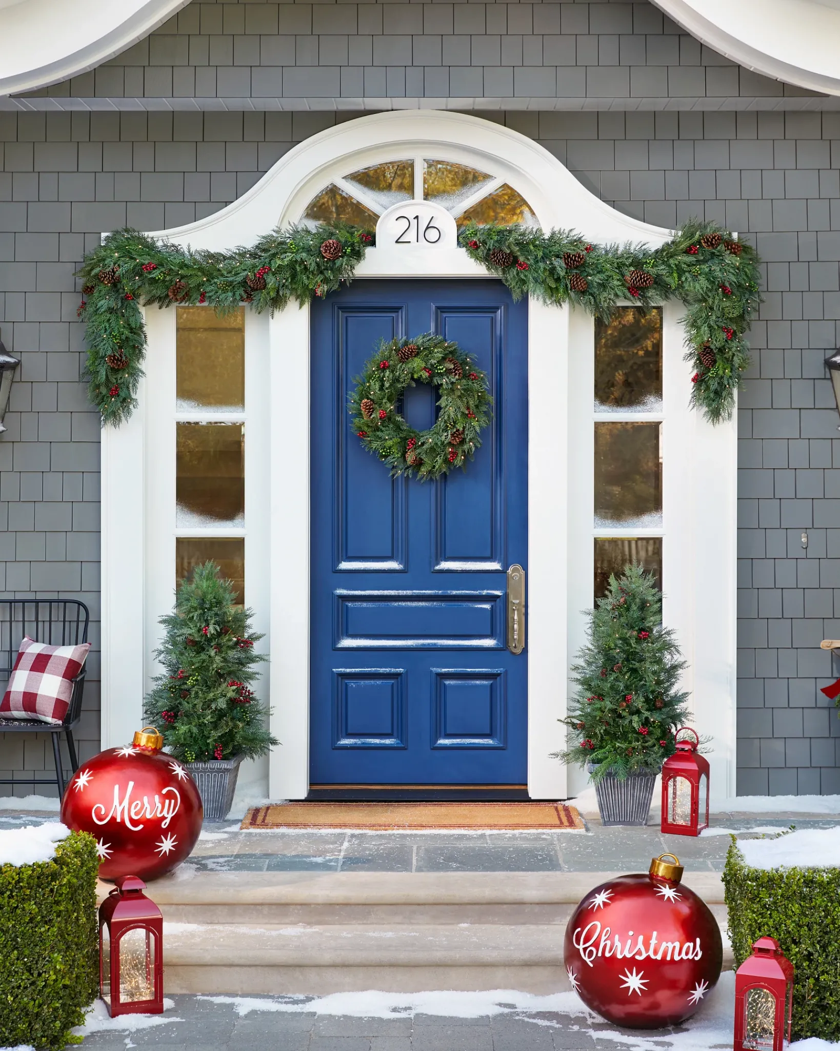 New Outdoor Winter Evergreen Foliage 18 - 24 Inch|Pre-Lit