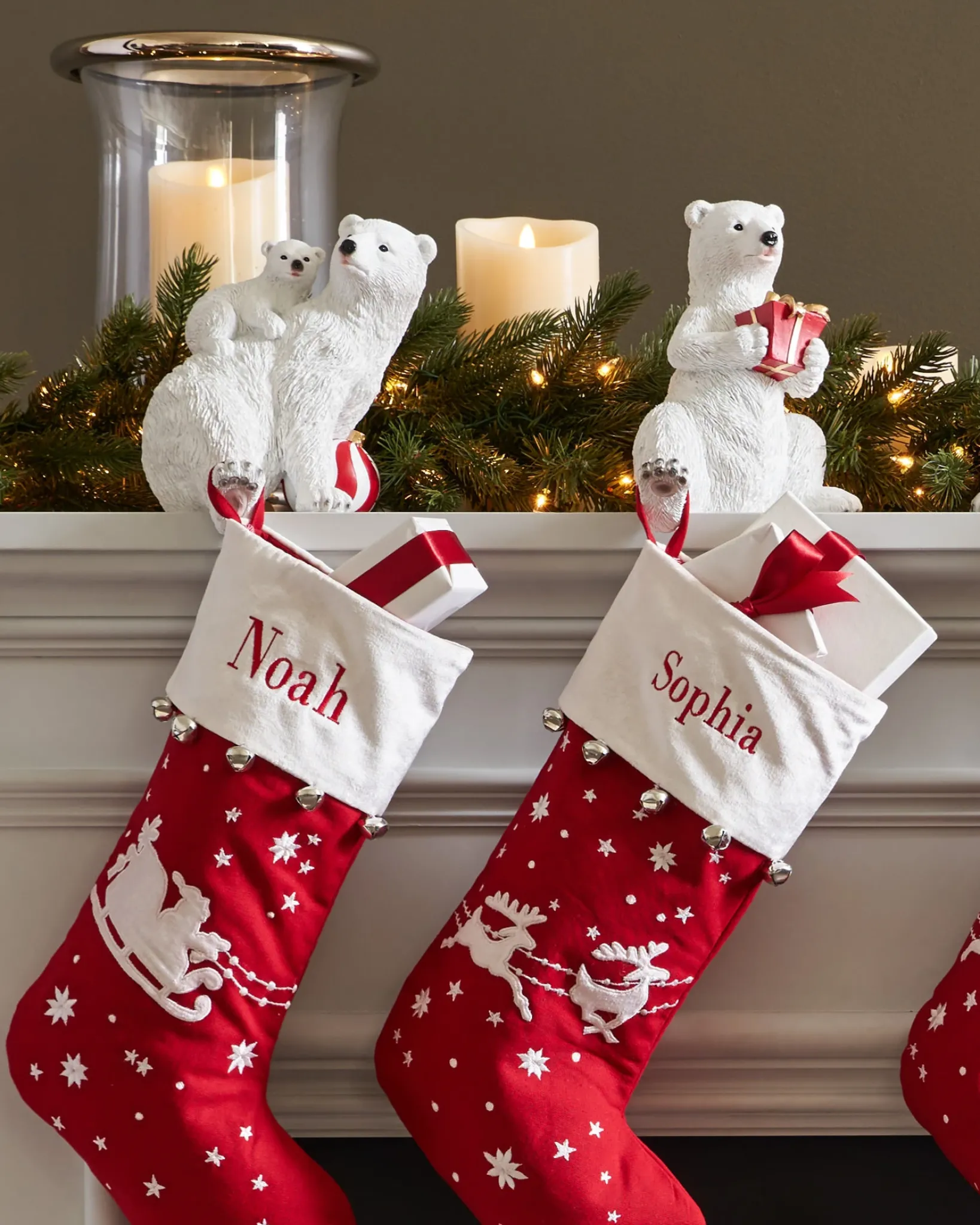 New Polar Bear Family Christmas Stocking Holders Stockings & Holders