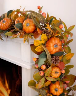 Hot Pumpkin & Eucalyptus Foliage Garlands