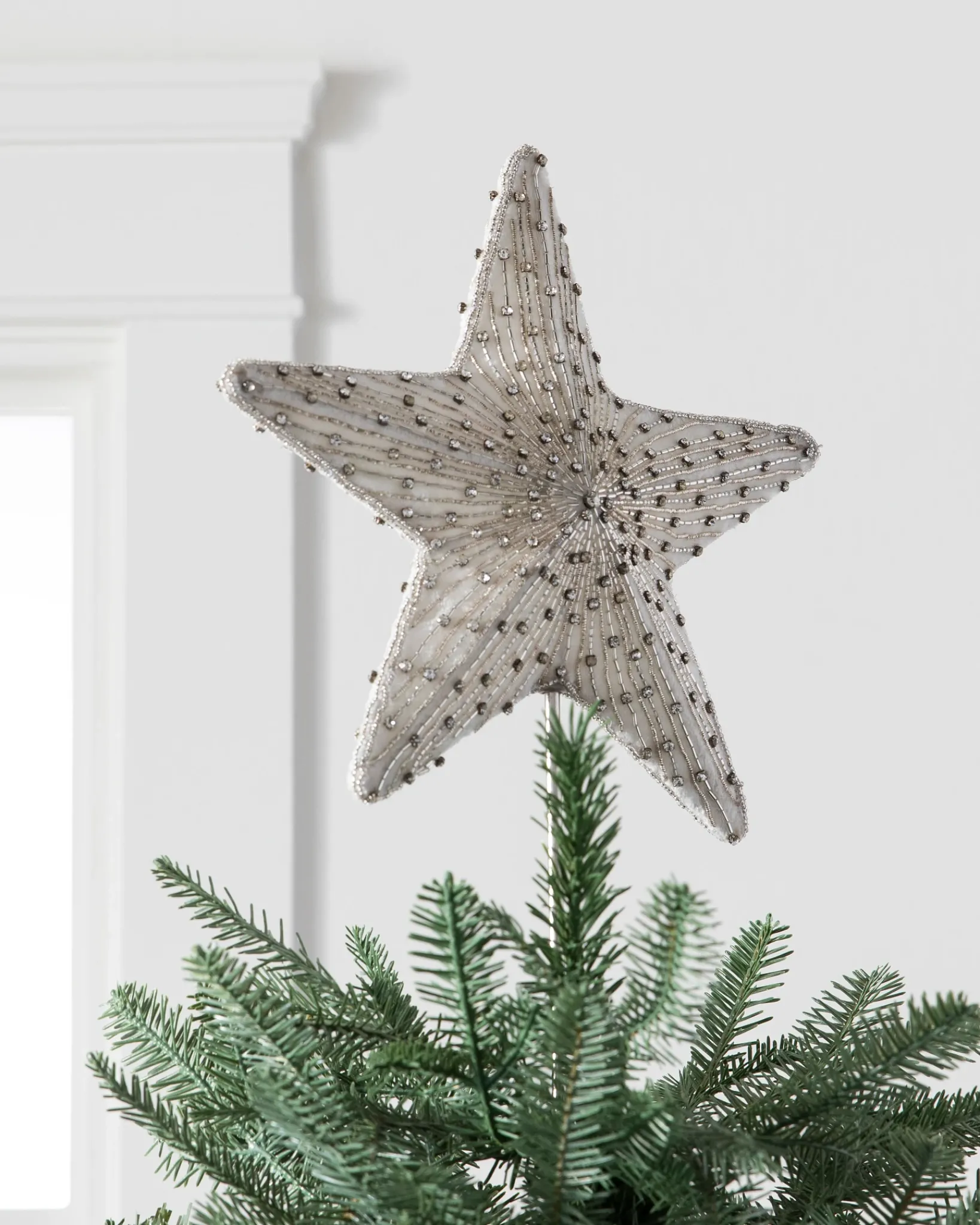 Hot Radiant Star Beaded Christmas Tree Topper Toppers
