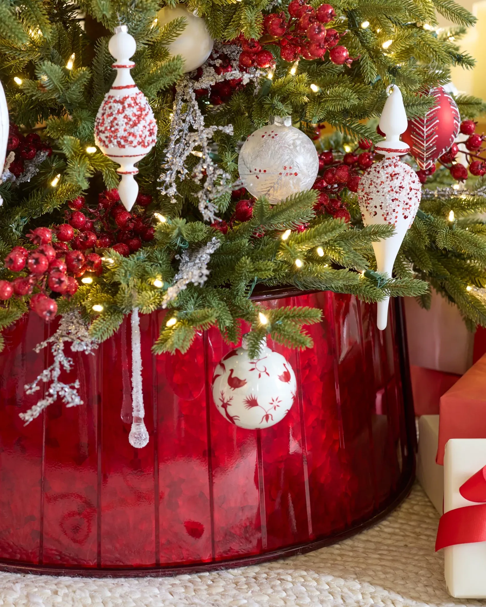 Clearance Red Christmas Tree Collars Skirts & Collars
