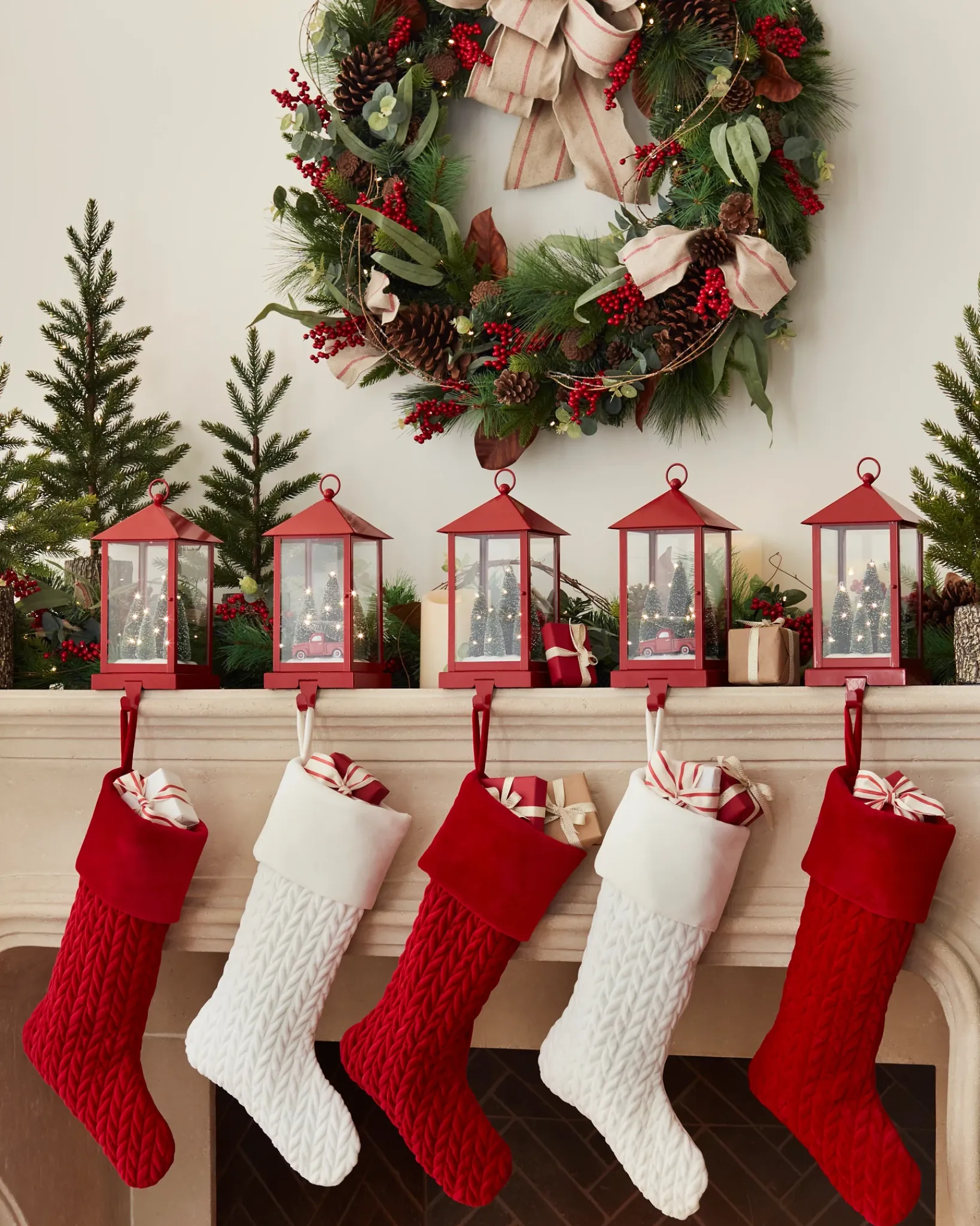 Red Lantern Christmas Stocking Holders Stockings & Holders