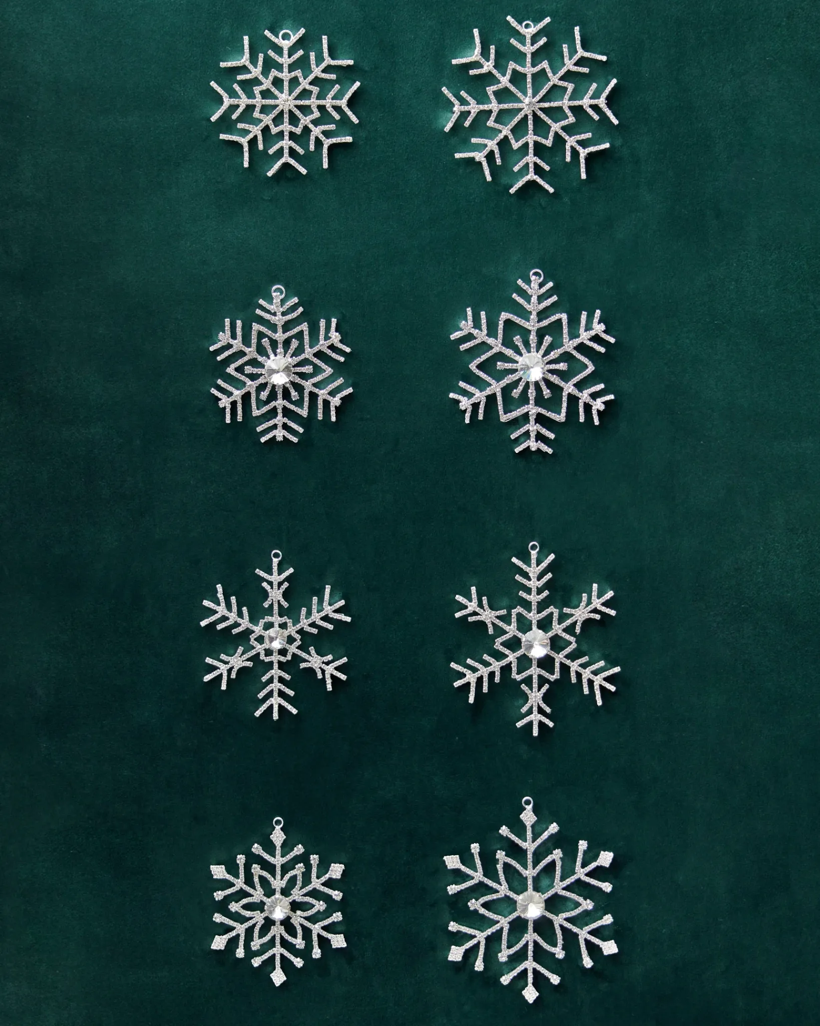 Clearance Rhinestone Snowflake Ornament Set Ornaments