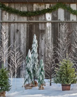Hot Snowfall Downswept Trees Tabletop & Accent Trees