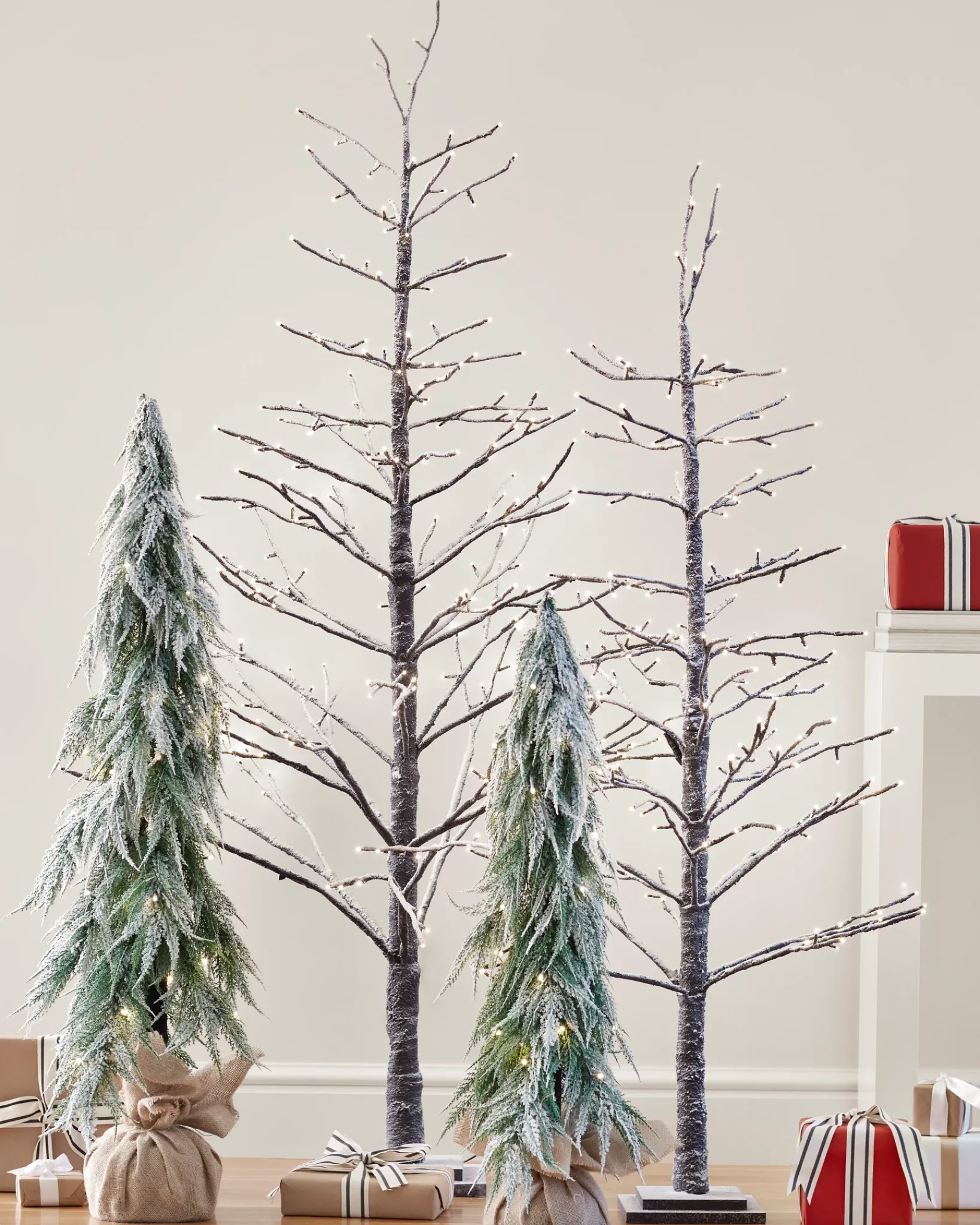 Hot Snowfall Downswept Trees Tabletop & Accent Trees