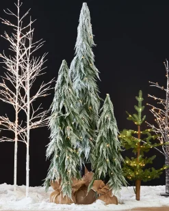 Hot Snowfall Downswept Trees Tabletop & Accent Trees
