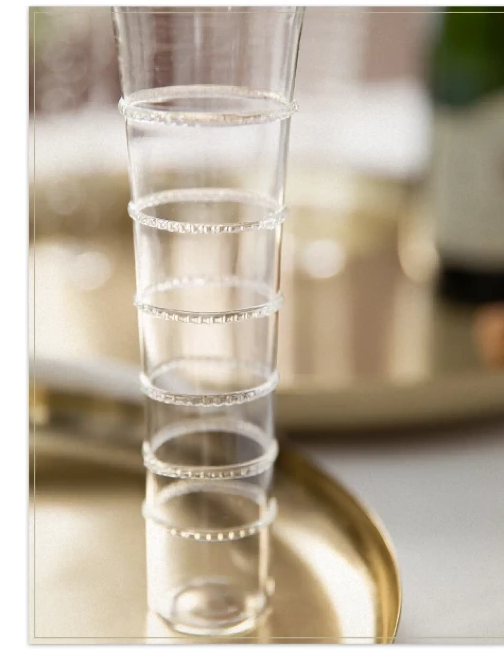 Stipple & Stripe Glassware Platters & Drinkware