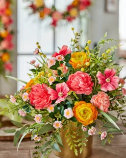 Hot Sunrise Blooms Foliage Wreaths|Garlands