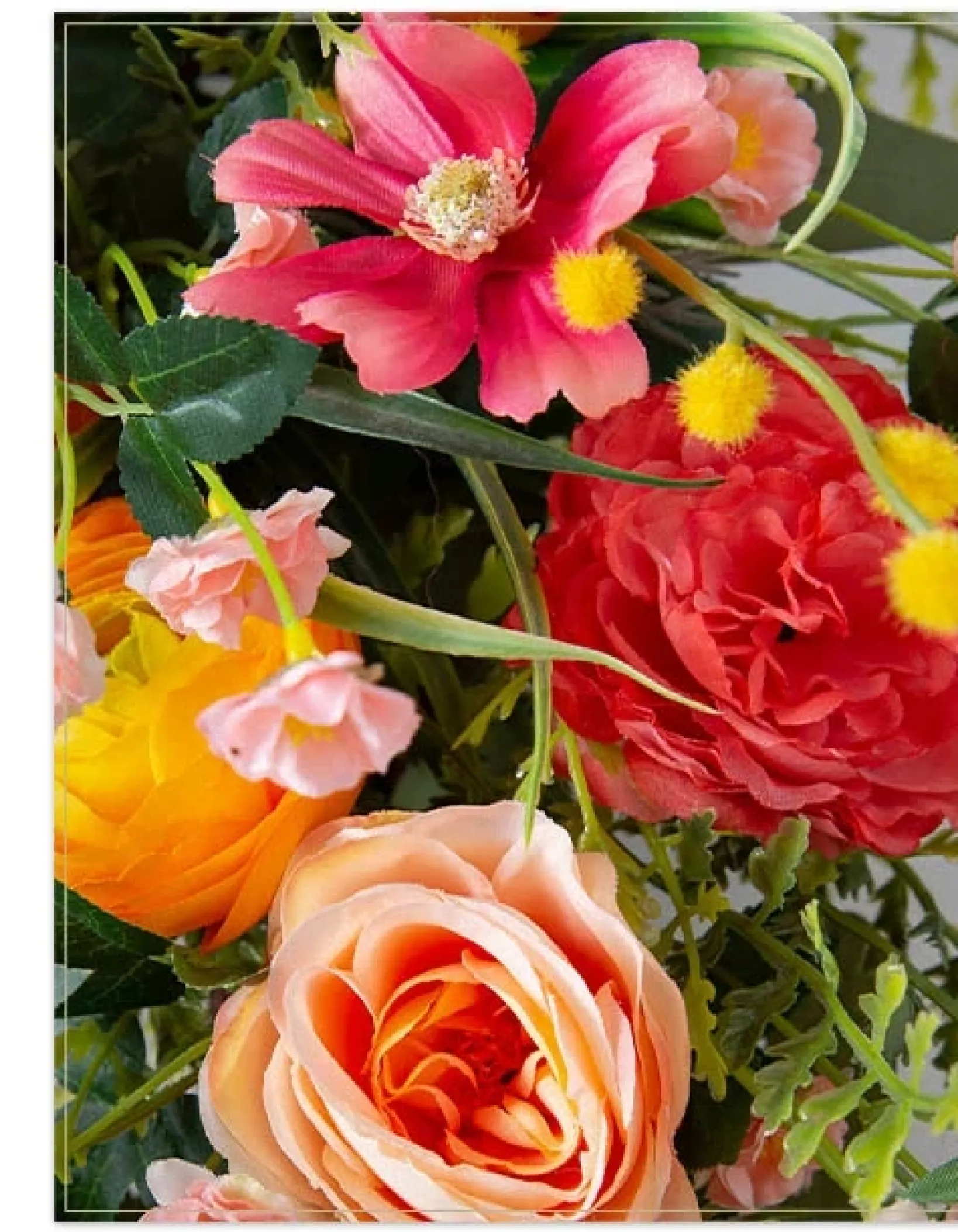 Hot Sunrise Blooms Foliage Wreaths|Garlands