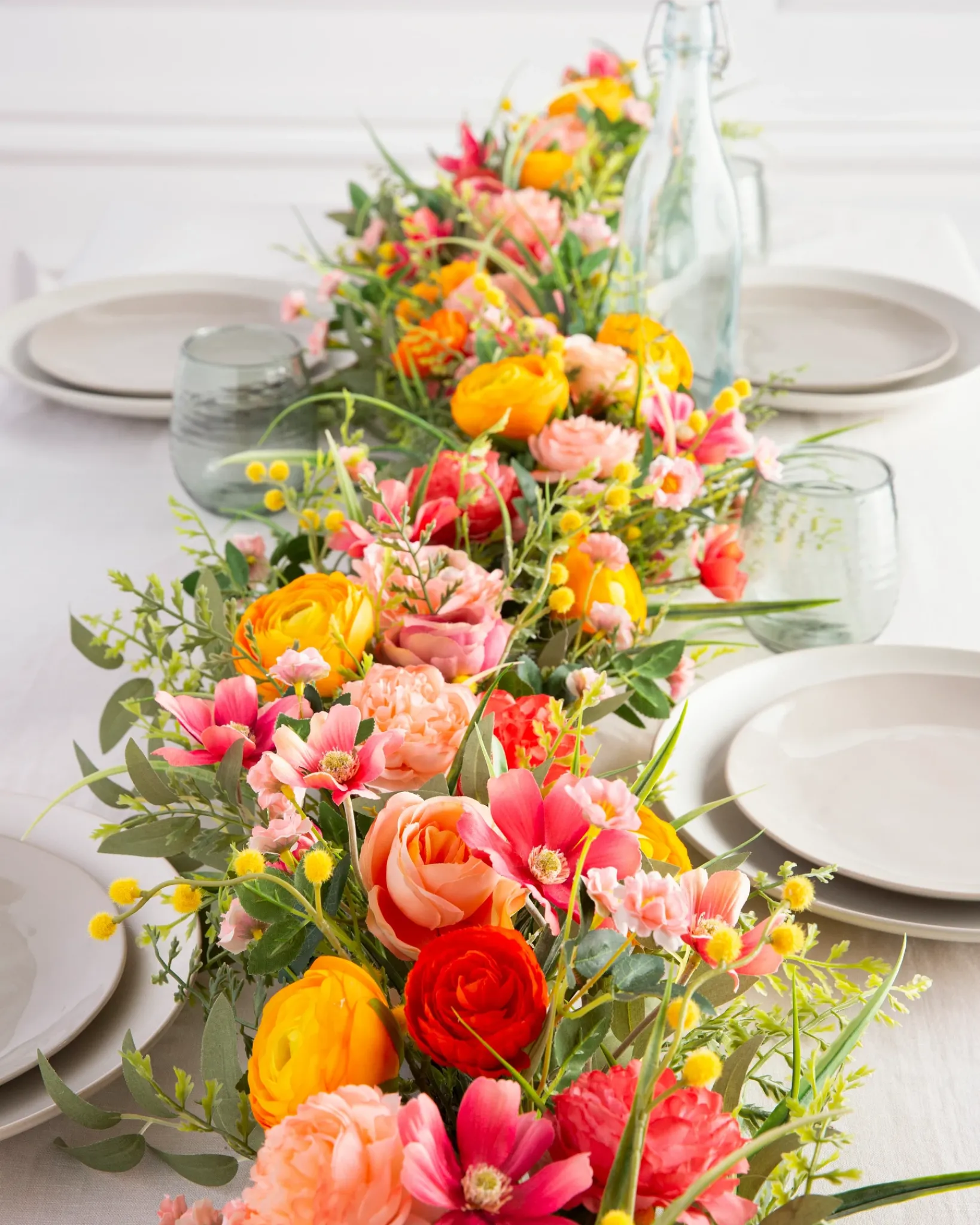 Hot Sunrise Blooms Foliage Wreaths|Garlands