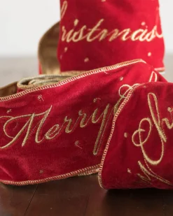 Velvet Merry Christmas Tree Ribbon Ribbons