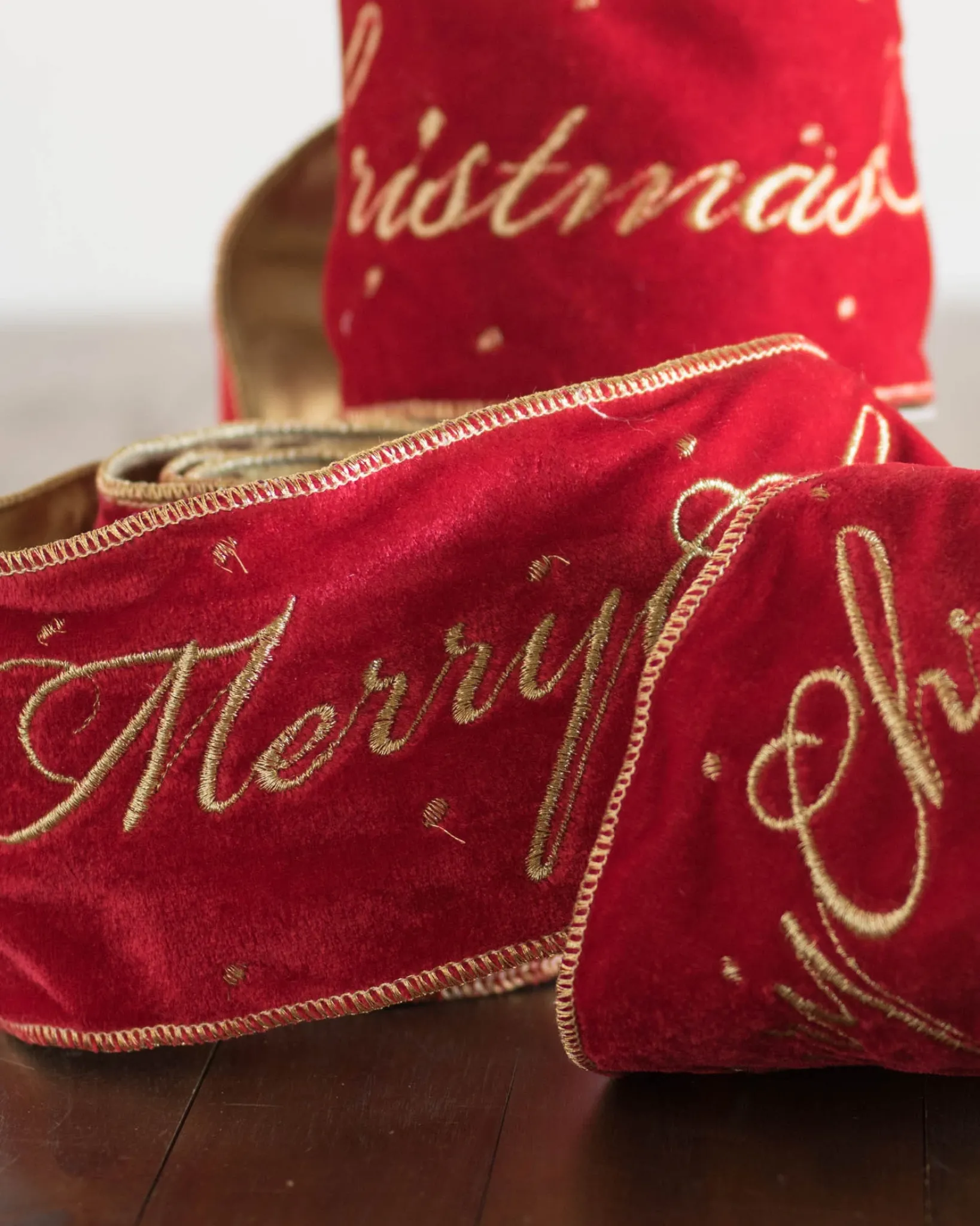 Velvet Merry Christmas Tree Ribbon Ribbons