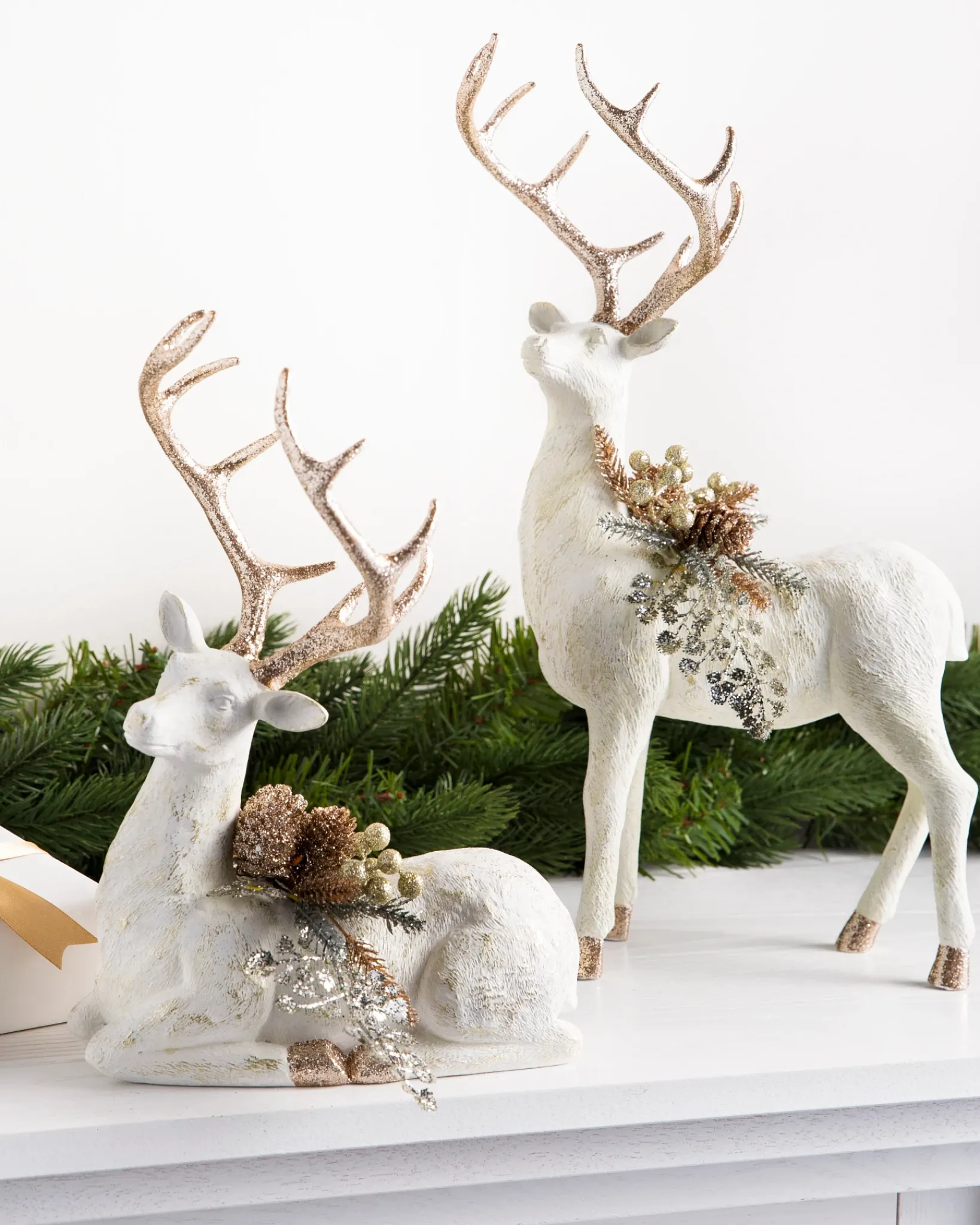 New Winter Frost Tabletop Deer Decorative Accents