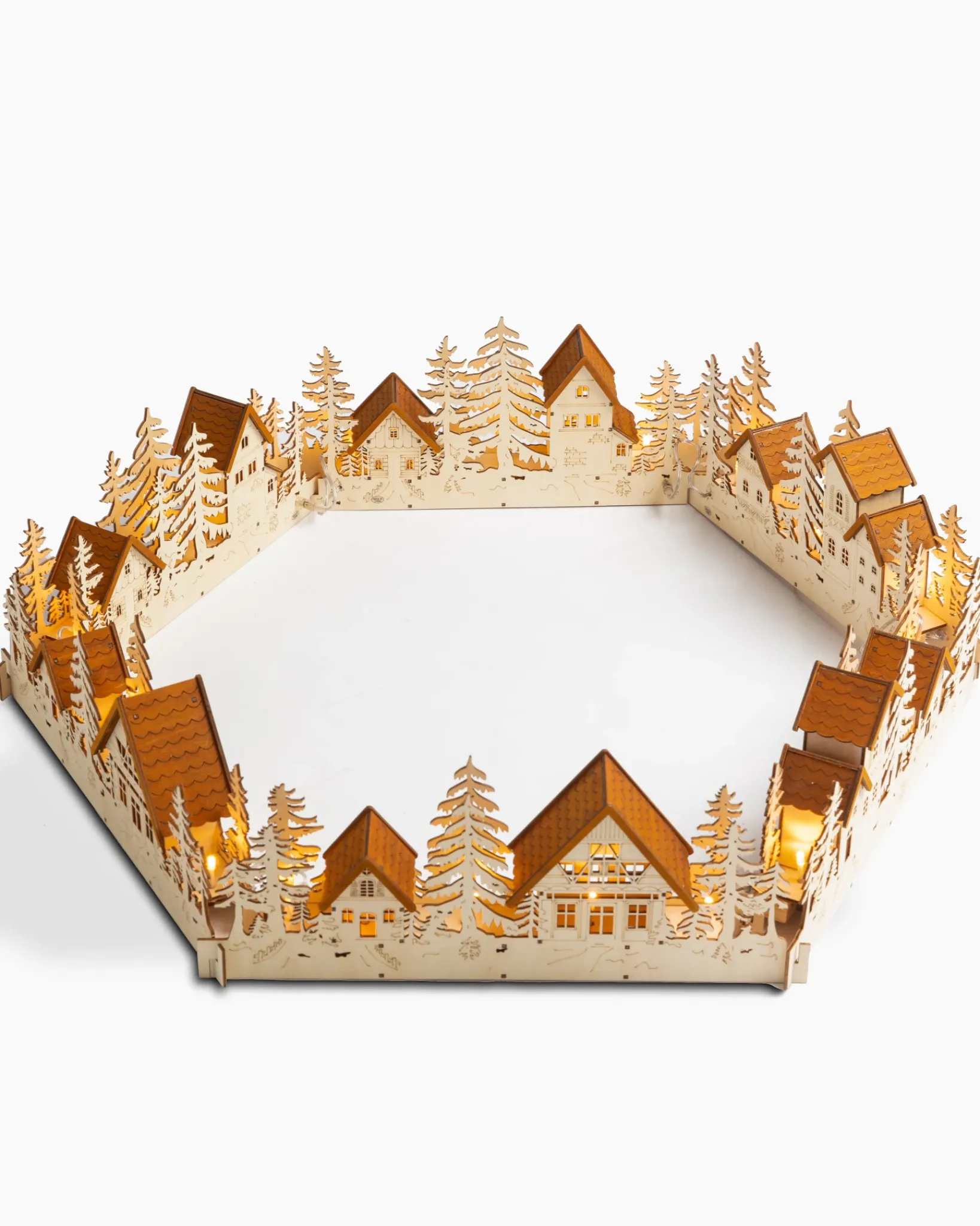 New Wooden Village Christmas Tree Collar Skirts & Collars